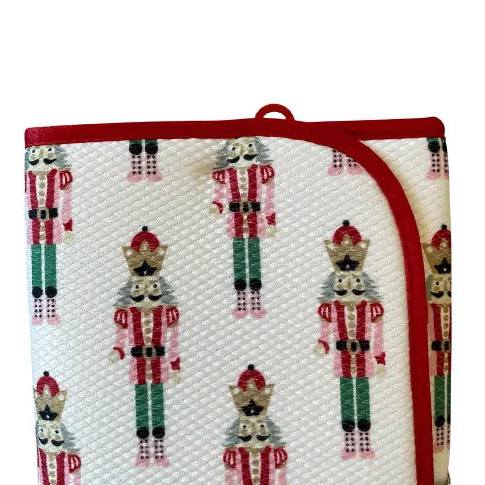 2pc Mint & Ivy NUTCRACKER Kitchen Drying Mats 16x19 Reversible Christmas Holiday